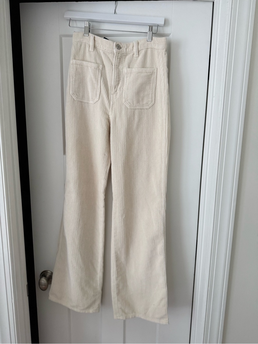 Reformation Cream Corduroy Wide-Leg Jeans